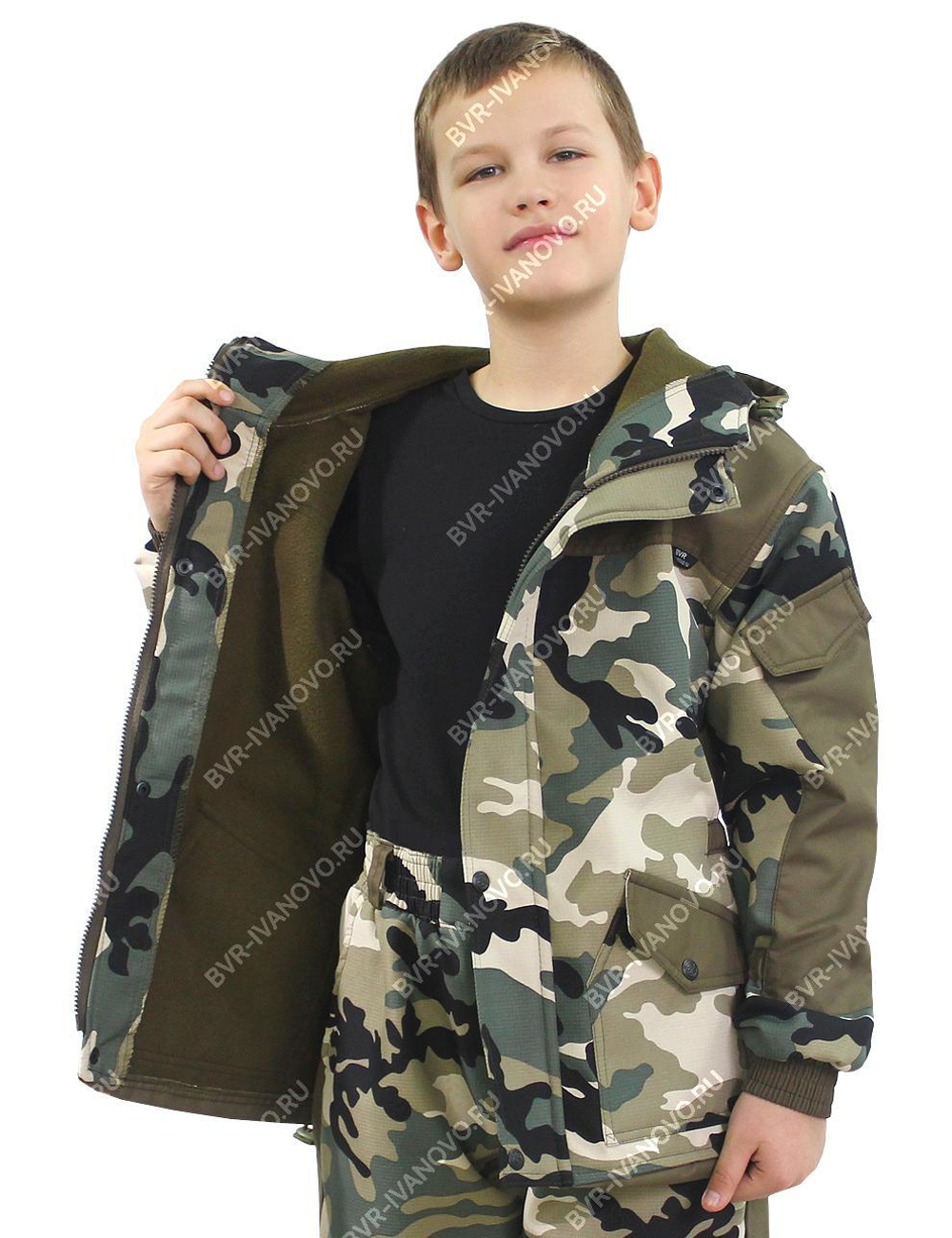 Костюм детский ГОРКА-Demi (Polarfleece рип-стоп, Зелёный КМФ)