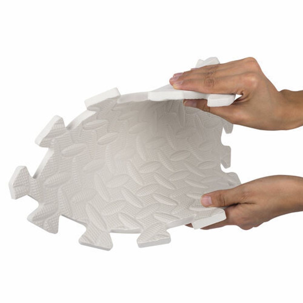 Коврик-пазл напольный 1,2х1,2 м, 16 шт., 30х30 см, толщина 1 см, серый, черный, светло-серый, ЮНЛАНДИЯ, 664817