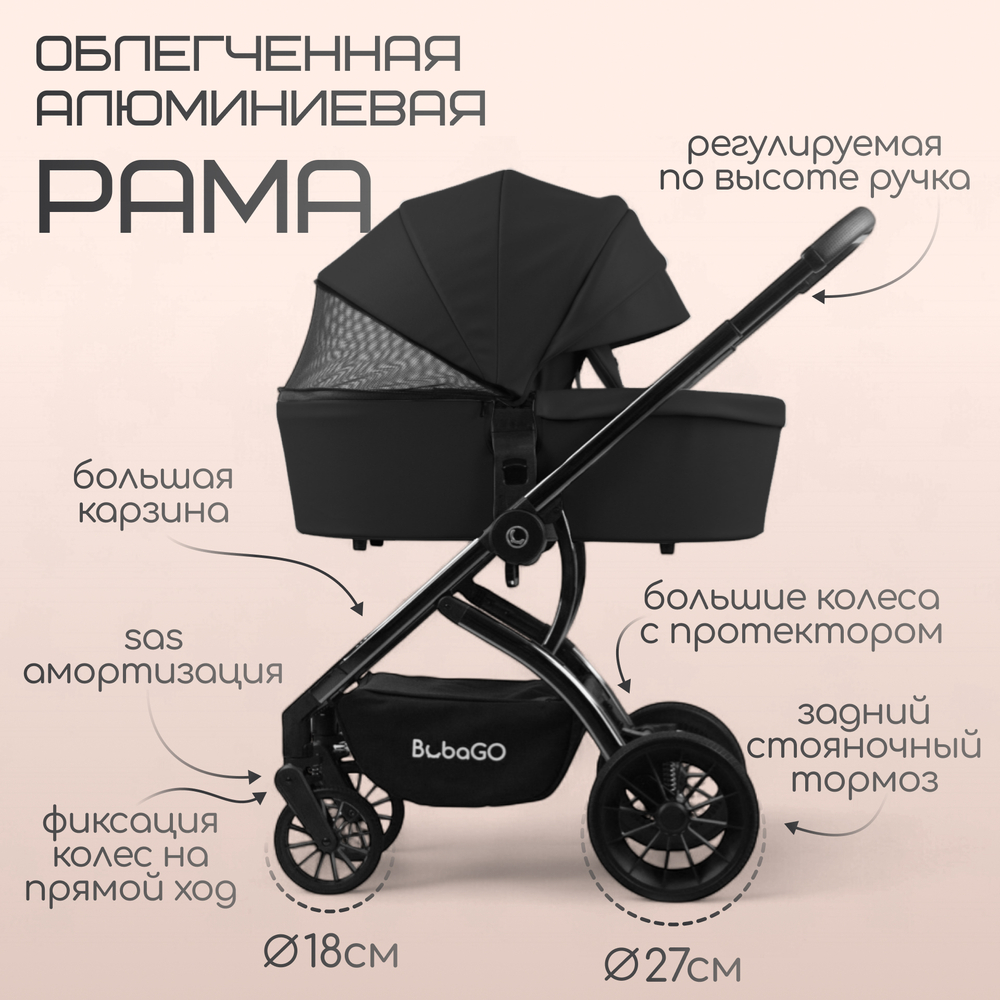 Модульная коляска BubaGO Lotta 3в1 LIMITED