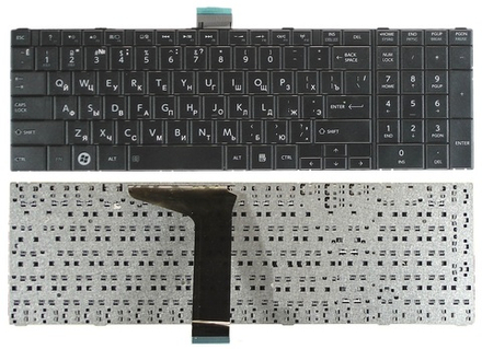 Клавиатура для ноутбука Toshiba Satellite C850, L850, P850 Series (Черная, с черной рамкой)