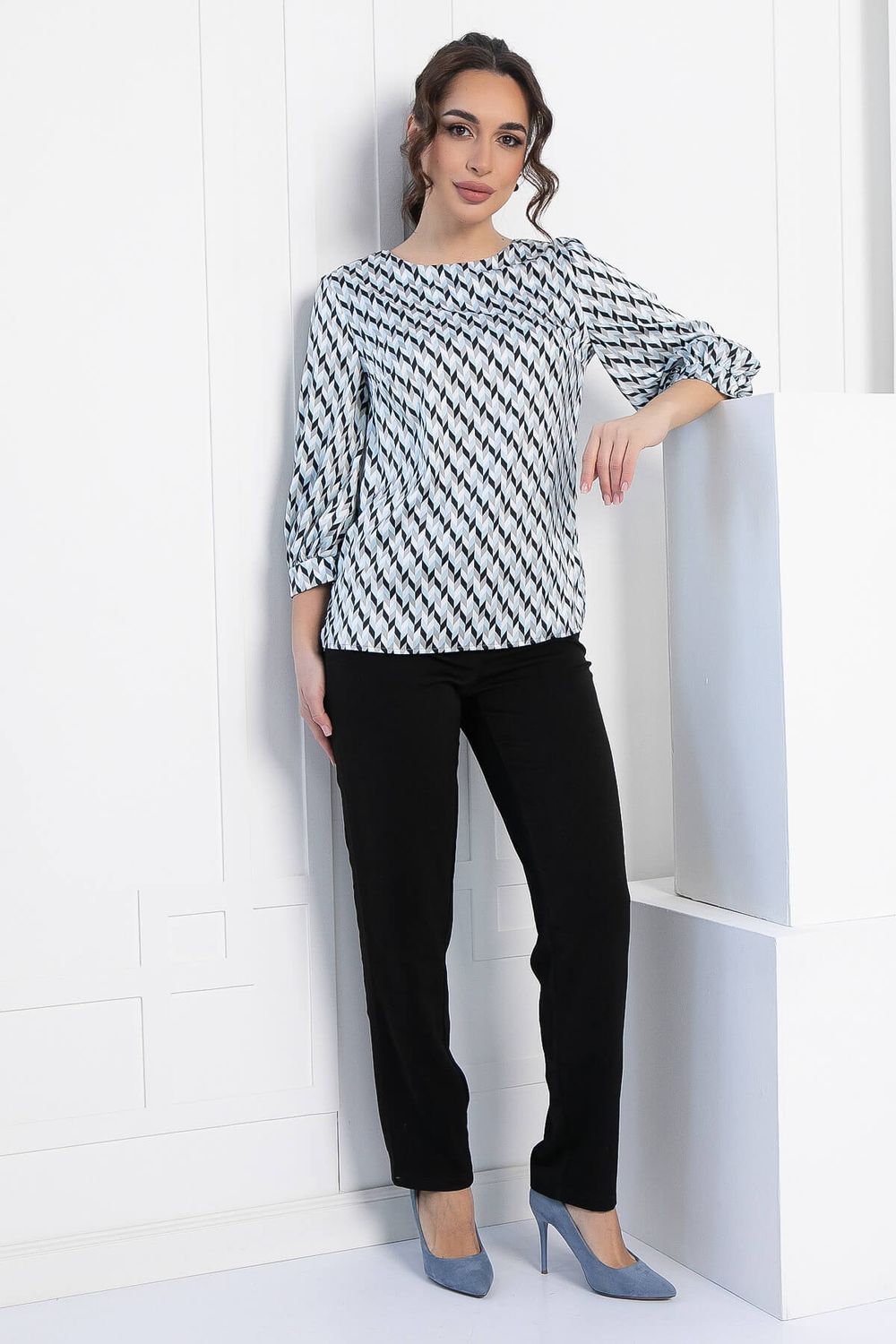 Блуза Мечта сезона (серо-голубая) Б12909-16М LT Collection