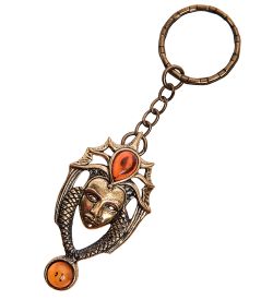 AM-2869 Брелок «Снежная Королева» (латунь, янтарь)