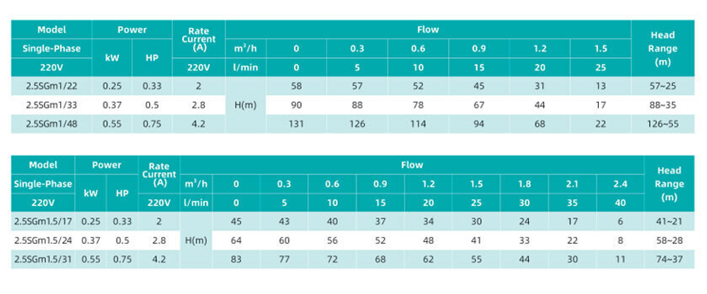 Погружной скважинный насос серии 2.5SGm, Shimge