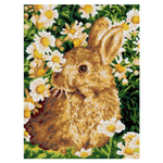 Алмазная мозаика 30*40см полн.заполн. "Зайчик в ромашках" (Lori)
