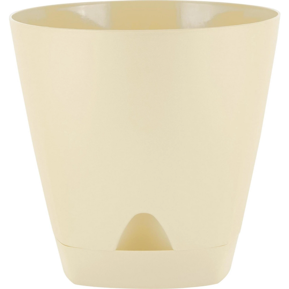 Горшок для цветов пластиковый 4л d-20см «Amsterdam» с прикорневым поливом, сливочный