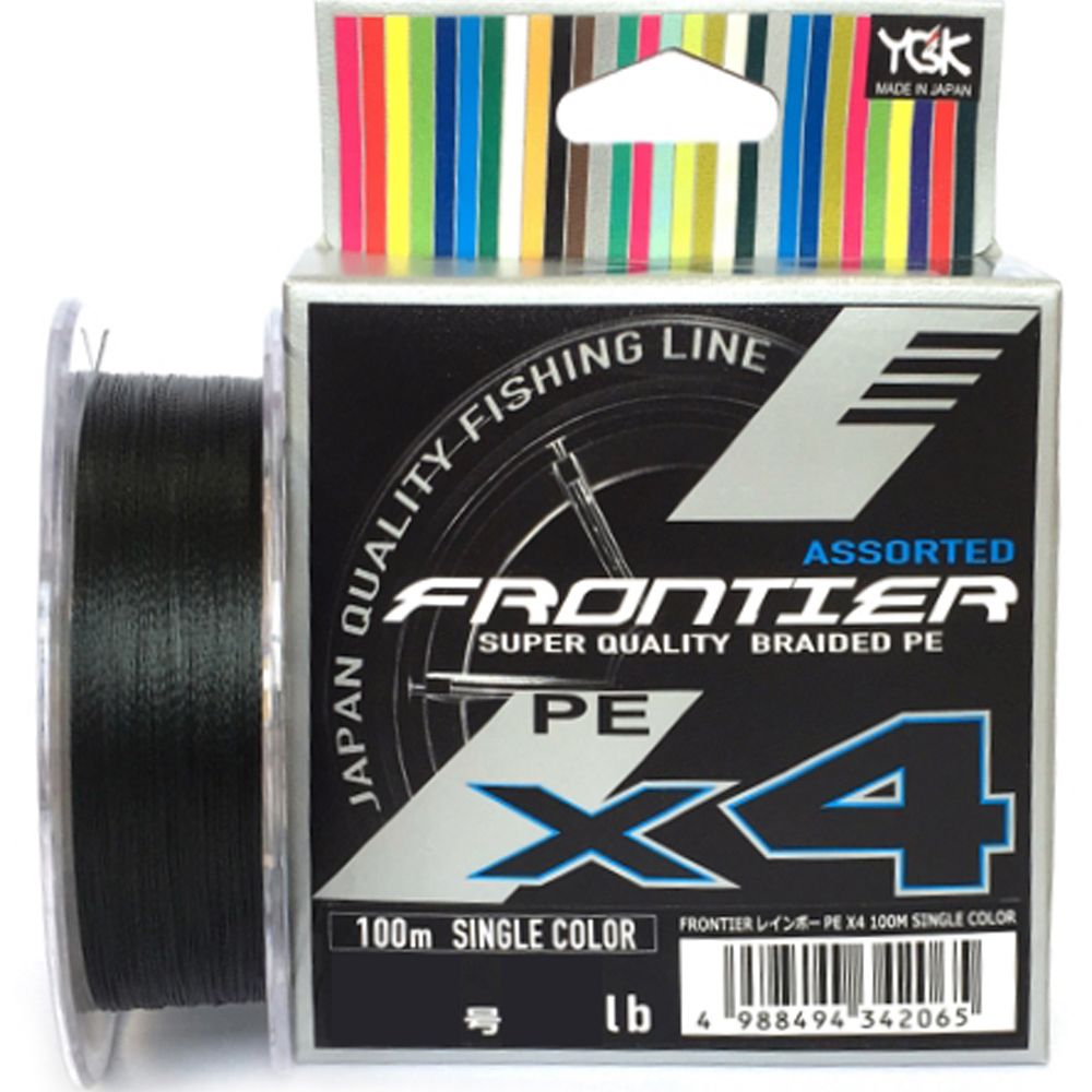 Шнур YGK FRONTIER ASSORTED X4 100m (мультиколор) #0.6/0.128mm 6lb/2.7kg