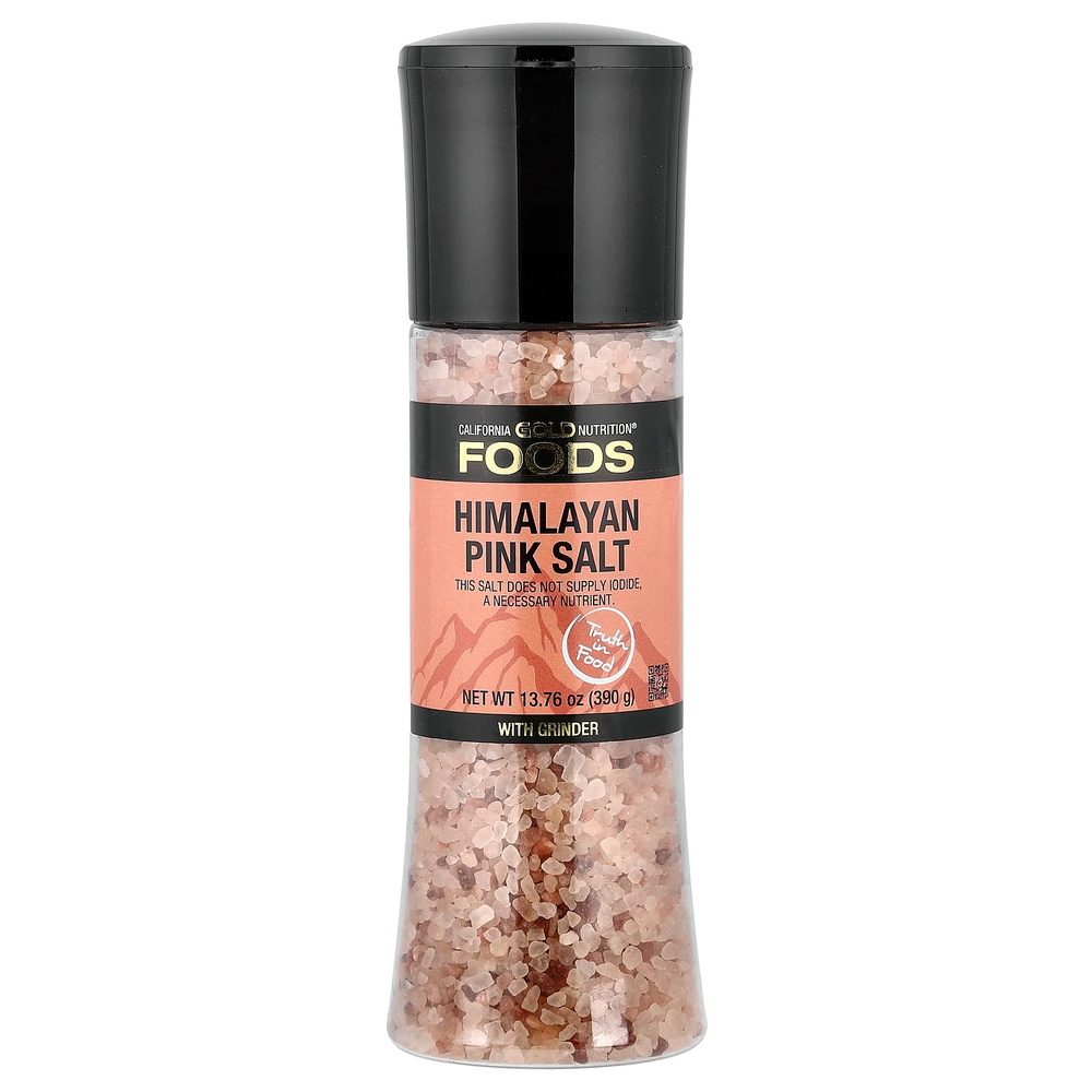 California Gold Nutrition, Foods, розовая гималайская соль в мельнице, 390 г (13,76 унции)