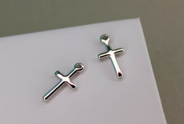 Подвеска крест 16 мм Pi родий