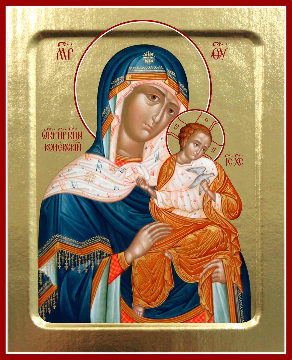 Икона Пресвятой Богородицы, Коневская на дереве: 125 х 160 (Синопсисъ)