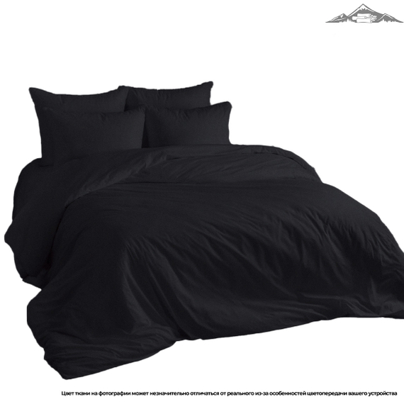 Поплин гладь. "Черный" | ш.220 см | 115 г/м² | хлопок-100%