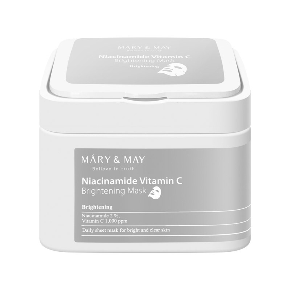 Набор тканевых масок осветляющих MARY&MAY Niacinamide Vitamin C Brightening Mask 30 шт