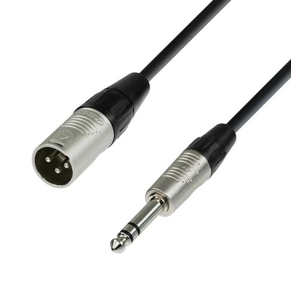 Adam Hall K4 BMV 0300 - кабель микрофонный, REAN XLR (M) - TRS (jack) stereo 6.3 mm, 0.22 мм2, 3 м
