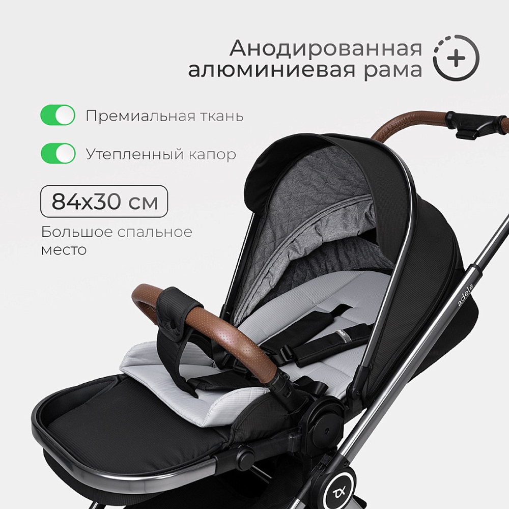 Детская коляска 2 в 1 Tomix Adele S760/2 Black