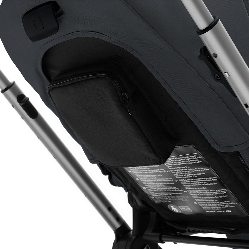 Коляска Agex Life 3 в 1 хромированная рама с автокреслом i-Safe S Grey ALM606 Midnight Grey (Темно-серый)