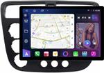 Магнитола для Honda Civic 7 2001-2005 левый руль - FarCar BX877 монитор 13" 2K QLED на Android 13, Быстрая, CarPlay, 4G SIM-слот