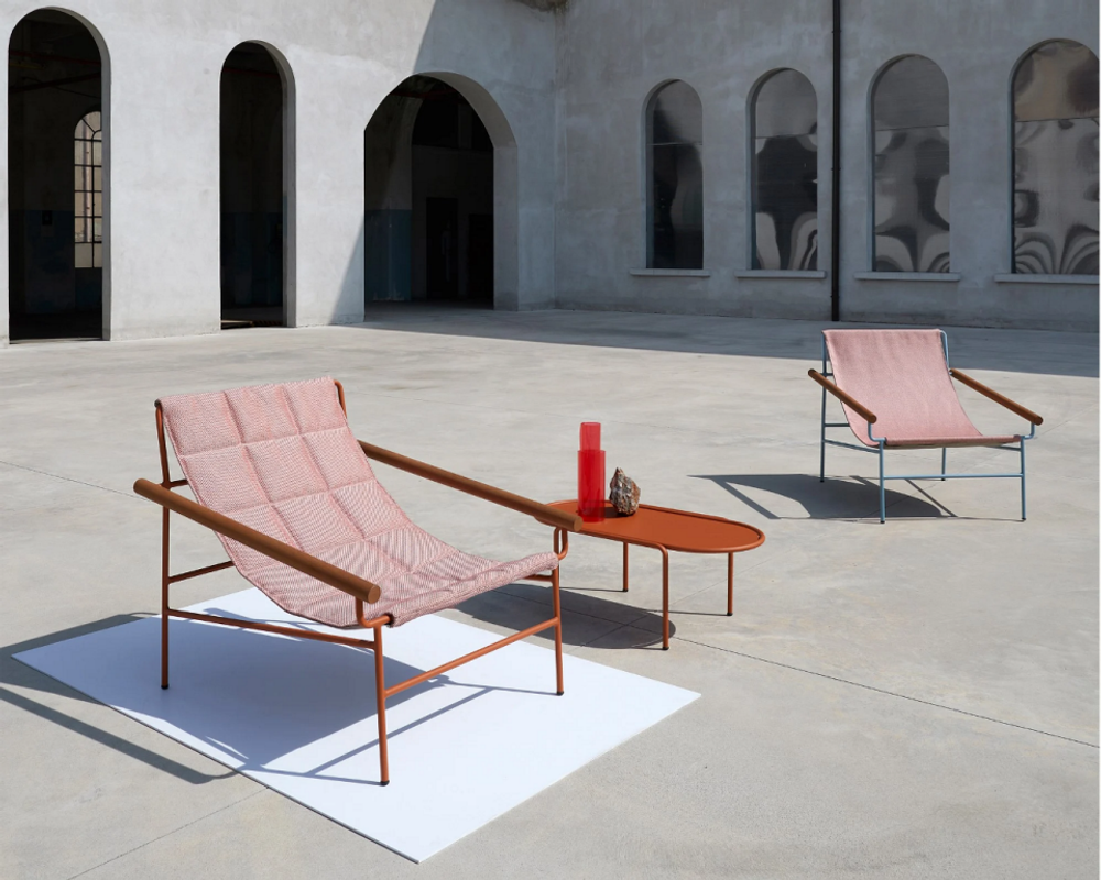 Кресло лаунж металлическое Scab Design Dress Code Smart Outdoor, голубой, розовый