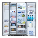 Холодильник IO MABE side by side ORE24CGFFSS внутри фото