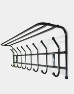 Вешалка настенная металлическая с полкой, усиленная, 6 крючков