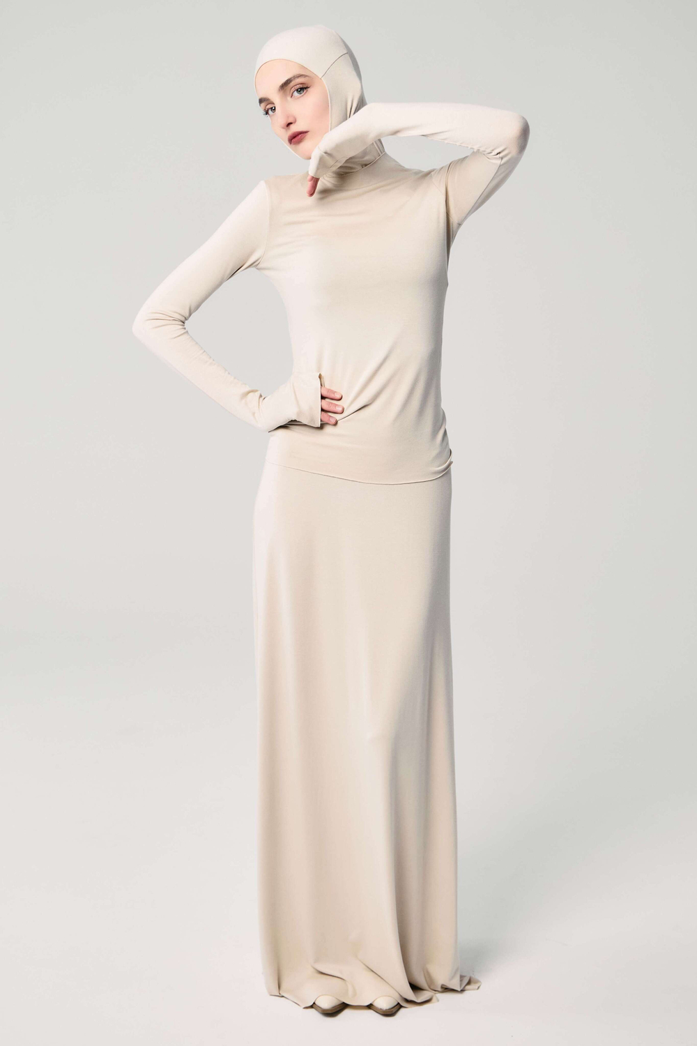 Юбка база прямая бежевая