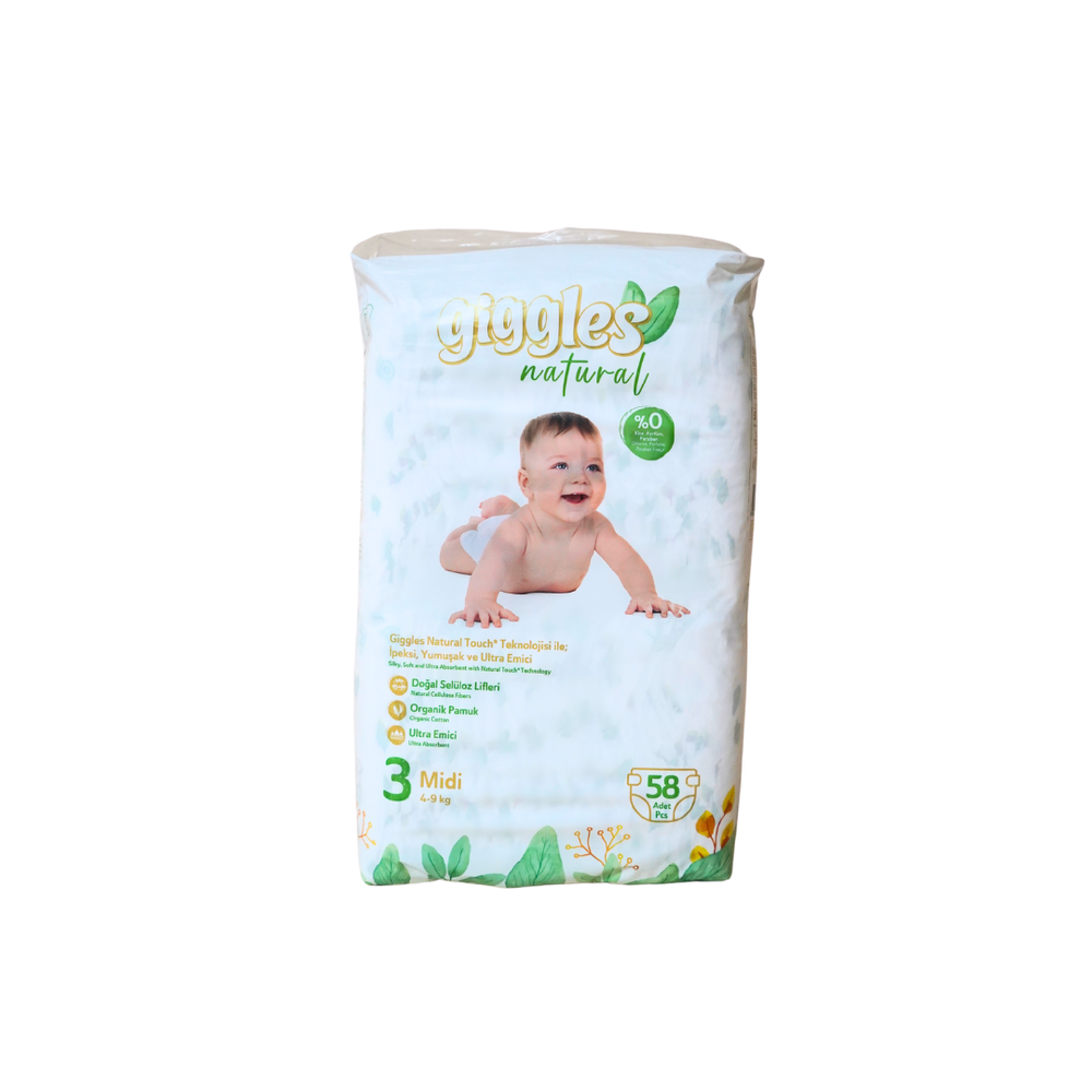 Giggles Naturel подгузники  размер  4-9кг 58шт (№3)