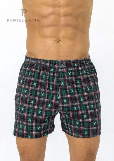 Трусы мужские семейные Pantelemone PMB-383, клетка зеленая