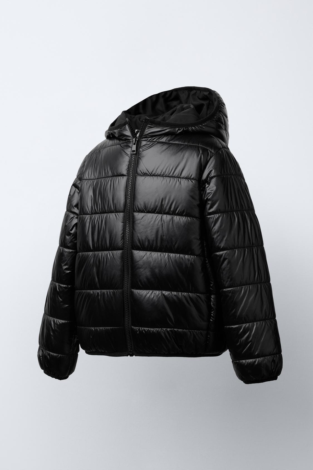 ZARA ЛЕГКАЯ КУРТКА С КАПЮШОНОМ, ЧЕРНЫЙ