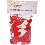 Воздушные шары 100 шт, 10»/25см «Любовная серия», Красный/белый