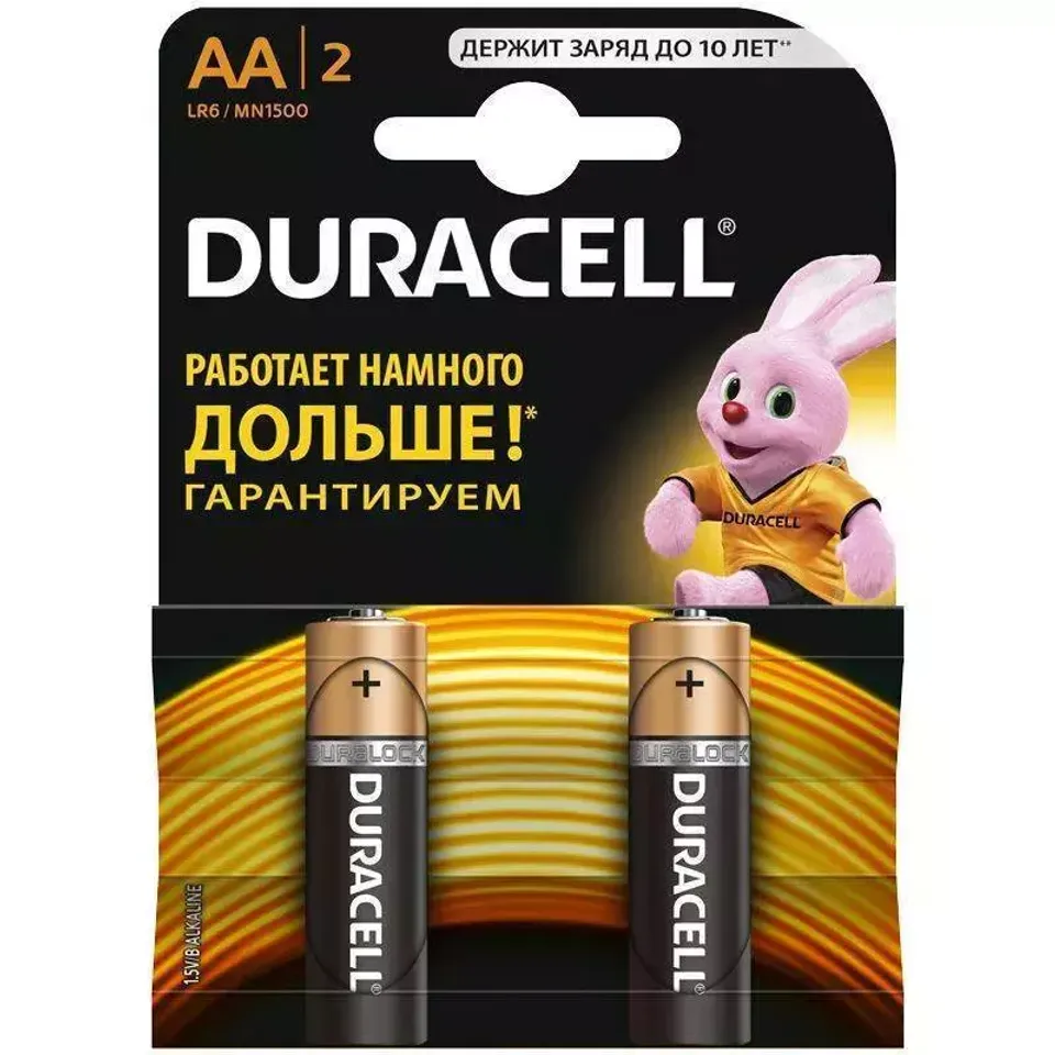 Батарейки Duracell AA LR6-2BL BASIC