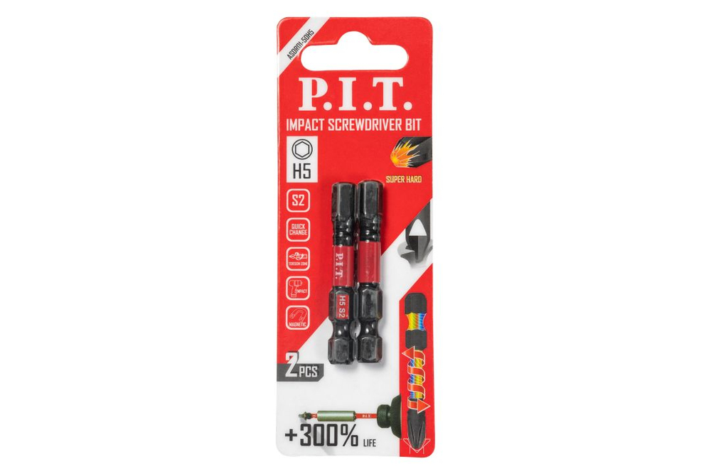 Бита ударная PIT H5х50 мм 2 шт в уп.(ASDR01-50H5)