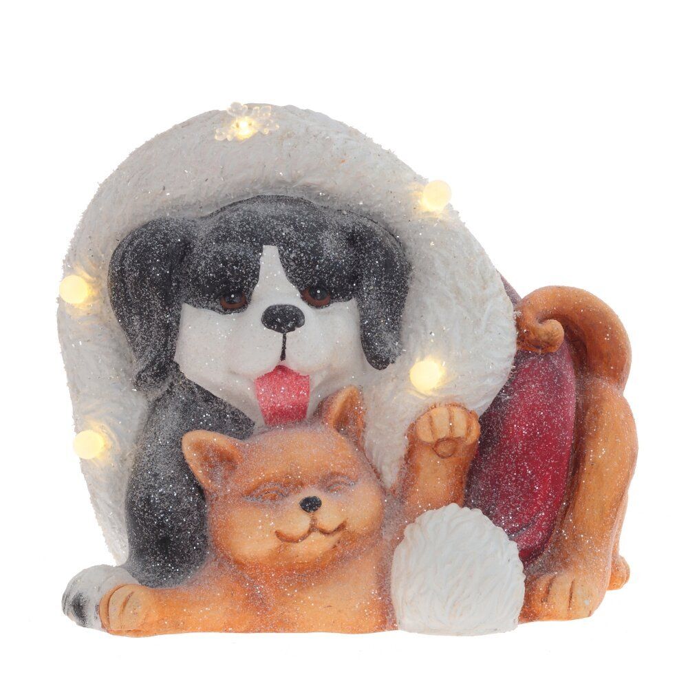 GAEM Фигурка декоративная с подсветкой "Щенок и котёнок" (AAAх3 н/п), L37 W29 H32 см