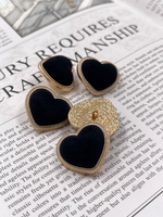 Пуговицы Сердечки бархатные черные