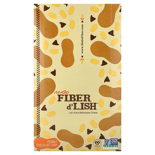 NuGo Nutrition, Fiber d'Lish®, арахис и шоколадная крошка, 16 батончиков по 45 г (1,6 унции)
