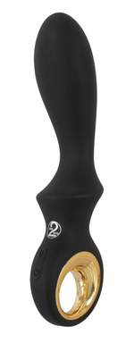 Черный вибратор для точки G с функцией расширения - 18,1 см. (Цвет: черный)