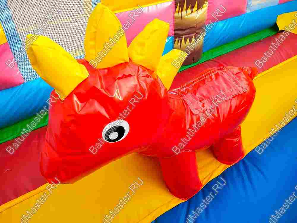 Коммерческий надувной батут "Хамелеон и динозавры" 9х5х5 м