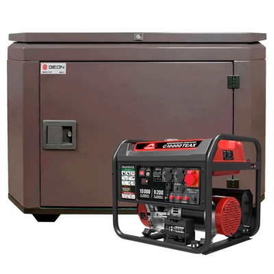 Генератор бензиновый SUNREKA G10000TEAX с кожухом Geon 1200 RAL 8019