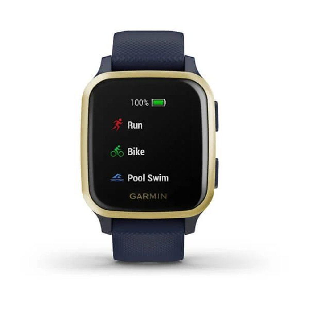 Смарт-часы Garmin Venu Sq Music Edition темно-синий с золотистым алюминиевым безелем,  010-02426-12