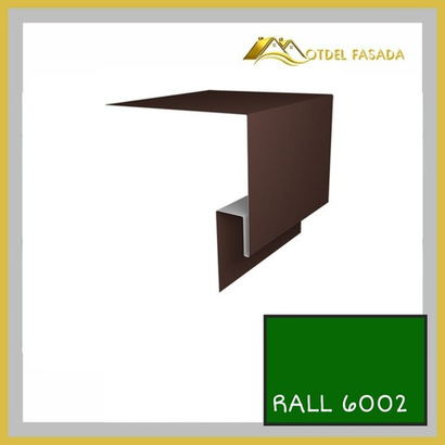 Откос оконный металлический 100мм (сложный) RALL 6002-Лиственно-зеленый 0,45мм  2м