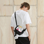 Dickies Nylon Fabric Crossbody Bag, Shoulder Bag Unisex Black White