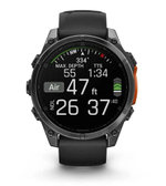 Умные часы Garmin Fenix 8 47mm, Sapphire, Carbon Gray DLC Titanium with Black/Pebble Gray Silicone Band