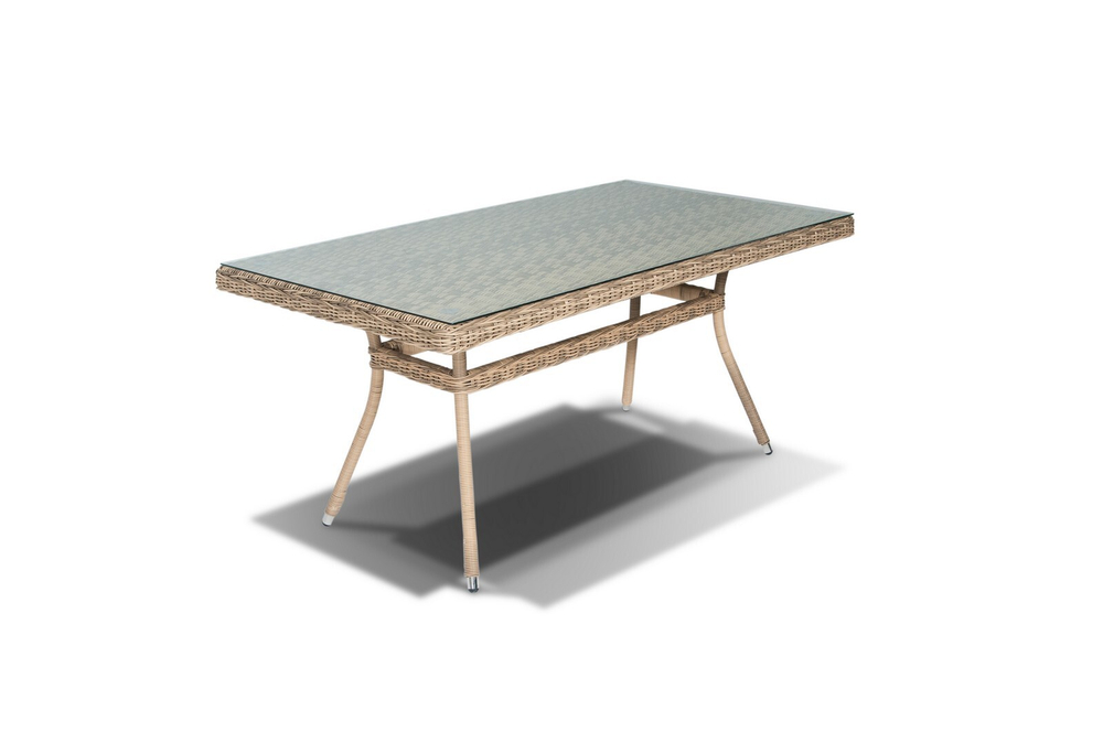 "Базелла" обеденная группа из искусственного ротанга, цвет соломенный