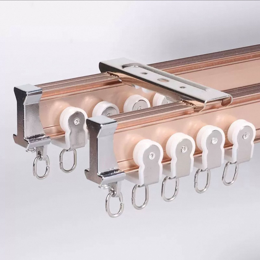 Изогнутый алюминиевый карниз для штор, тихий ход