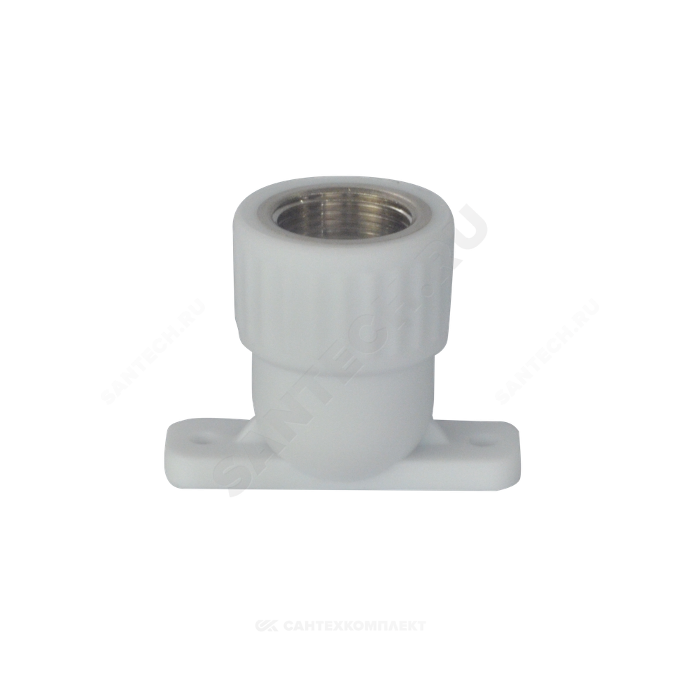 Угольник PP-R комбинированный белый Дн 20х3/4" ВР с креплением VALFEX 10120225