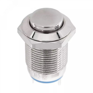 Клавиша-кнопка Круглая БЕЗ фиксации Металл АНТИВАНДАЛЬНАЯ выпуклая ø12(2с) OFF-(ON) (A12-B2)(363151)