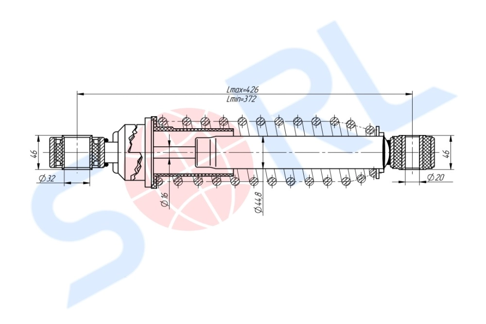 Амортизатор кабины пружинный 372/426, O/O, 32x46/20x46 IVECO (CB0154) SORL