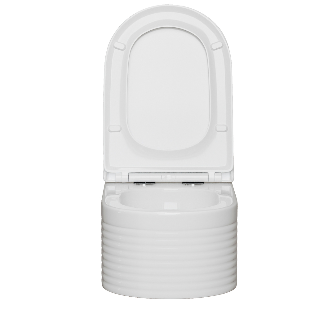 Унитаз подвесной безободковый WAVE LINE Tornado3.0, сид. дюропласт, м/л, быстр, БЕЛЫЙ глянец (L)