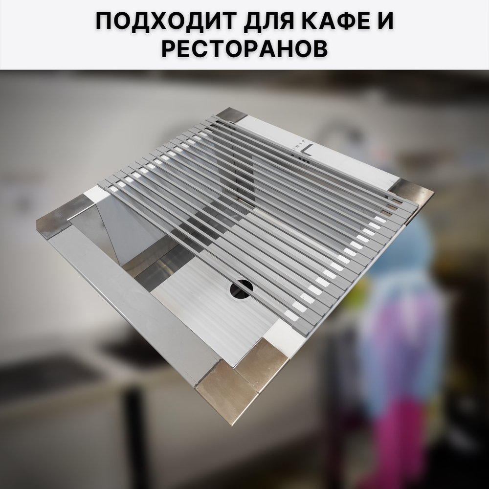 Решетка складная на раковину, металл и силикон CGPro