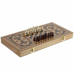 GAEM Игра настольная 3 в 1 (шахматы, шашки, нарды), L39,5 W20 H3,5 см