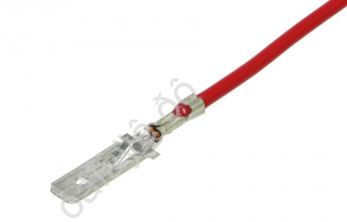 Клемма Папа 2101-07 латунь (луженая) 6,3 стандарт с усиком и проводком Маяк МШФУП-63-КРАСН