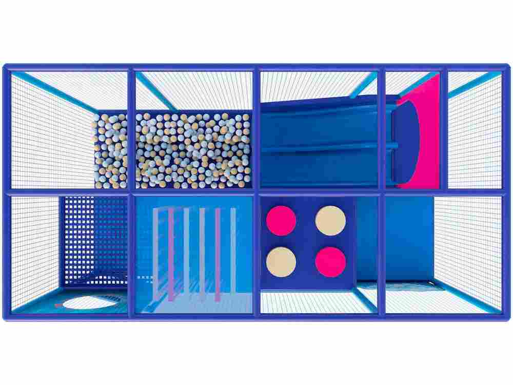 Детский уличный игровой лабиринт с крышей «Кристалл» 4,92×3,69×3,1 м