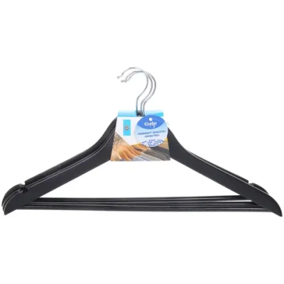 Плечики деревянные с выемками 3шт «ИДЕЯДОМА», цвет чёрный, 40*21см (Селфи)